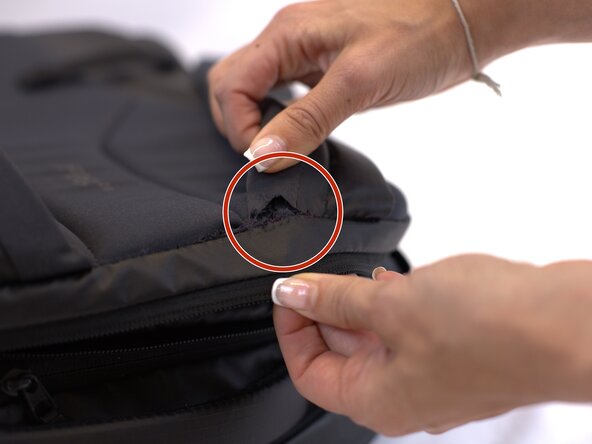 How to fix a Detached Backpack Strap, Prepare the area for the repair: crwdns2935265:01crwdnd2935265:02crwdnd2935265:03crwdne2935265:0