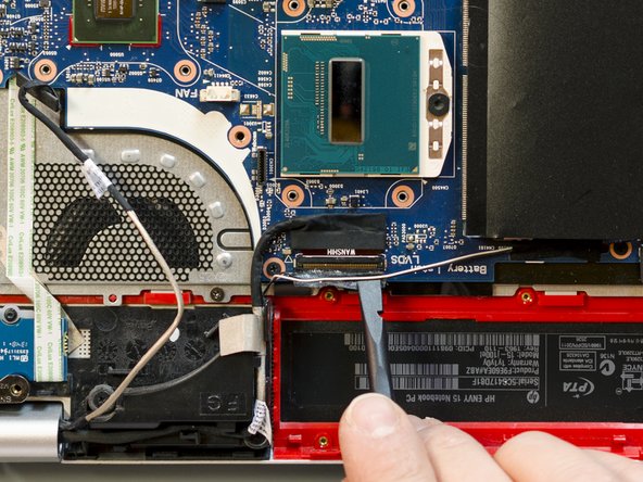 Upgrade the display panel and replace the display cable, Reconnect the display cable to the mother board (2 of 2): stap 0, afbeelding 2 van 3