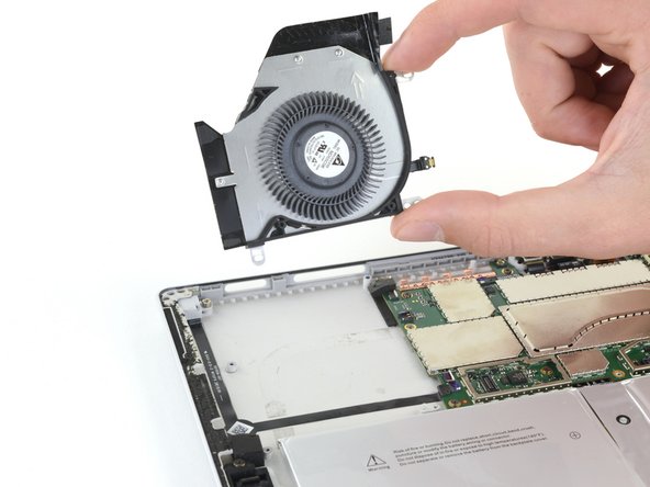 Microsoft Surface Pro 4 Motherboard Replacement, Remove the fan: crwdns2935265:038crwdnd2935265:03crwdnd2935265:03crwdne2935265:0