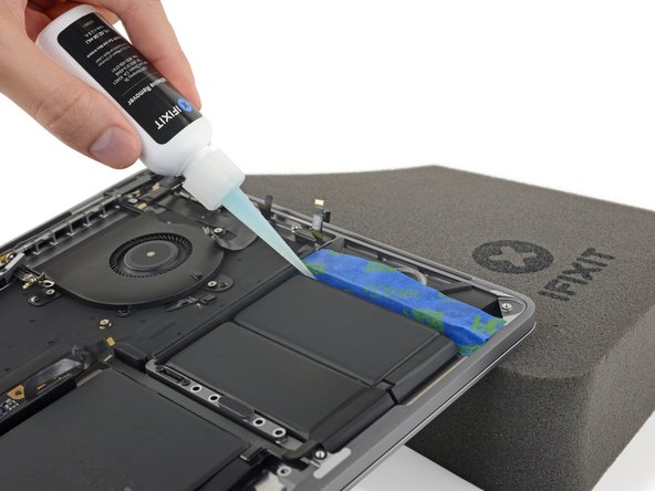 MacBook Pro 13" Touch Bar Late 2016 Battery Replacement, Apply the adhesive remover: step 75, image 2 of 3