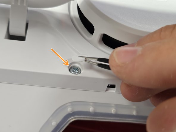 Roborock Q Revo: Laser Distance Sensor Replacement, Remove the rubber cap covering a screw.: crwdns2935265:02crwdnd2935265:03crwdnd2935265:03crwdne2935265:0