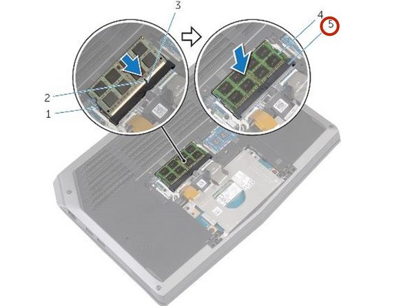 Dell Alienware 13 Memory Module Replacement, Aligning the new Memory Module: crwdns2935265:03crwdnd2935265:02crwdnd2935265:02crwdne2935265:0