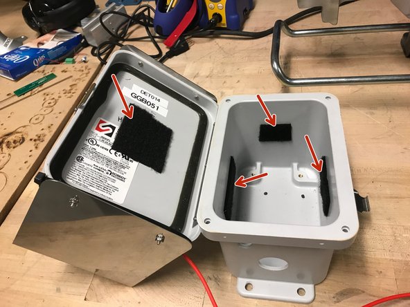 Depth Sensor Node Enclosure Assembly, Adding The Velcro: step 6, image 2 of 2