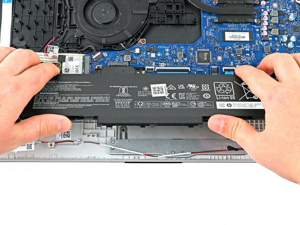 HP 15-fc0000 Series Speakers Replacement, Remove the battery: crwdns2935265:011crwdnd2935265:02crwdnd2935265:03crwdne2935265:0