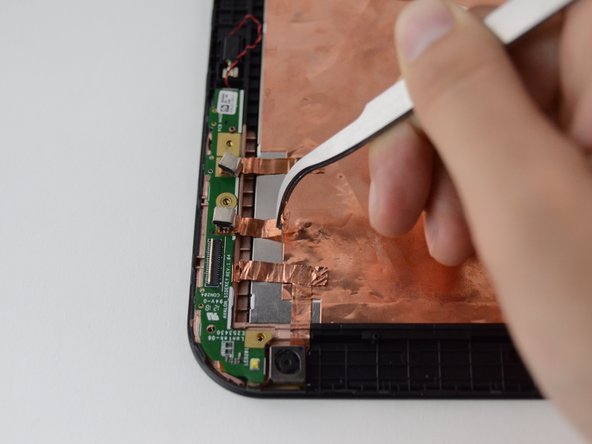 Toshiba Excite 10 AT300 Rear-Facing Camera Replacement, Remove copper foil wires: crwdns2935265:08crwdnd2935265:03crwdnd2935265:03crwdne2935265:0