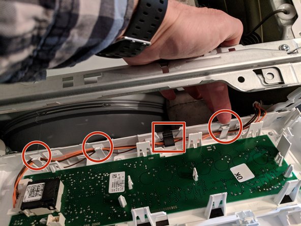 Washing Machine Disassembly to Access Water Drain Pump, Disconnect control panel: step 5, image 1 of 3