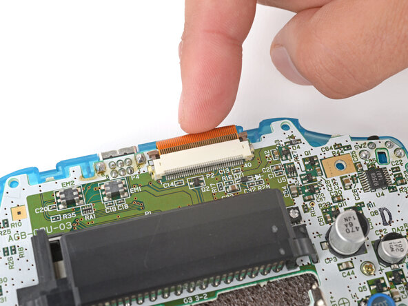 How to Reshell Your Game Boy Advance, Connect the screen cable: crwdns2935265:028crwdnd2935265:01crwdnd2935265:02crwdne2935265:0