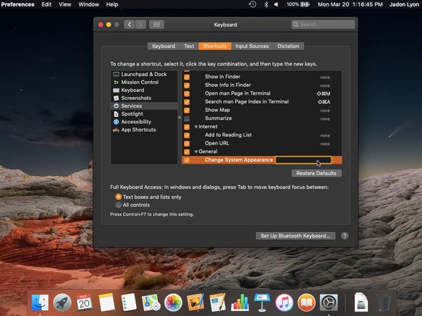 How to Create a Shortcut for System Appearance: crwdns2935265:020crwdnd2935265:02crwdnd2935265:02crwdne2935265:0