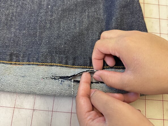 How to Shorten a Denim Skirt While Maintaining the Original Hem: step 6, image 2 of 3