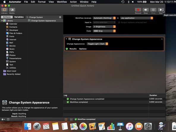 How to Create a Shortcut for System Appearance, Testing: crwdns2935265:013crwdnd2935265:03crwdnd2935265:03crwdne2935265:0