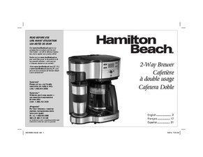 HAMILTON BEACH 49980 2-Way Brewer Coffee Maker Replacement Parts