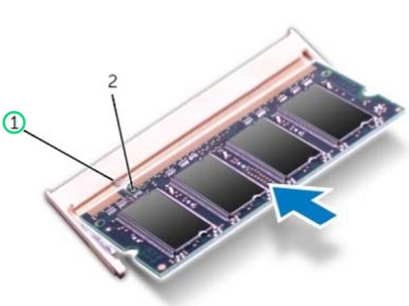 Dell Inspiron 15R SE 7520 Memory Module Replacement, Align the Notch: crwdns2935265:03crwdnd2935265:02crwdnd2935265:02crwdne2935265:0