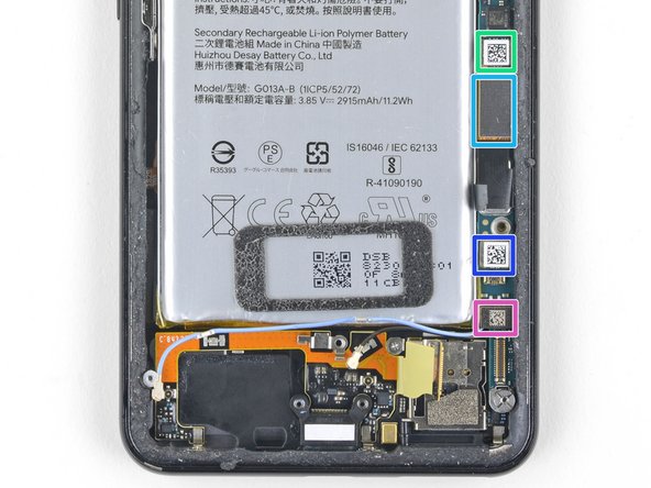 Google Pixel 3 Rear-Facing Camera Replacement, Disconnect the press connectors: step 28, image 2 of 2