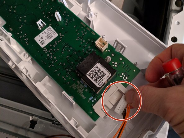 Washing Machine Disassembly to Access Water Drain Pump, Disconnect control panel: step 5, image 3 of 3