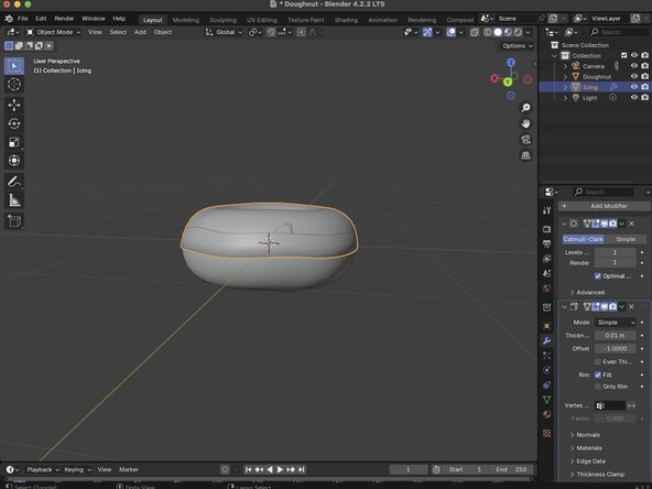 Basic Modeling, Adding a Solidifier Modifier: crwdns2935265:010crwdnd2935265:02crwdnd2935265:03crwdne2935265:0