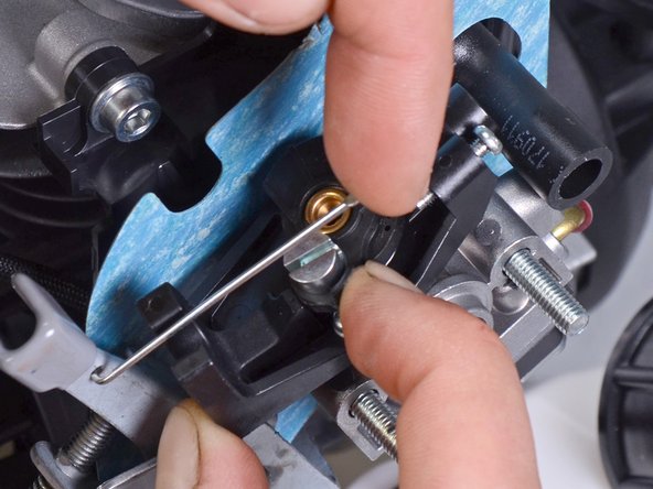 Wacker Pump PG1 2014 Carburetor Replacement, Remove the throttle linkage: crwdns2935265:09crwdnd2935265:02crwdnd2935265:02crwdne2935265:0