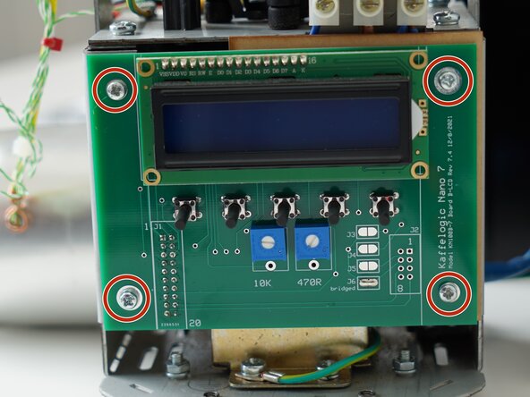 Kaffelogic Nano 7/LINK (A/B/C-N Serial) LCD Board Replacement, Remove PCB screws: adım 6, 3 resimden 1.
