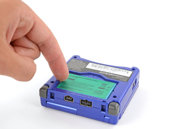 How to Reshell Your Game Boy Advance SP, Remove the battery: crwdns2935265:04crwdnd2935265:01crwdnd2935265:03crwdne2935265:0