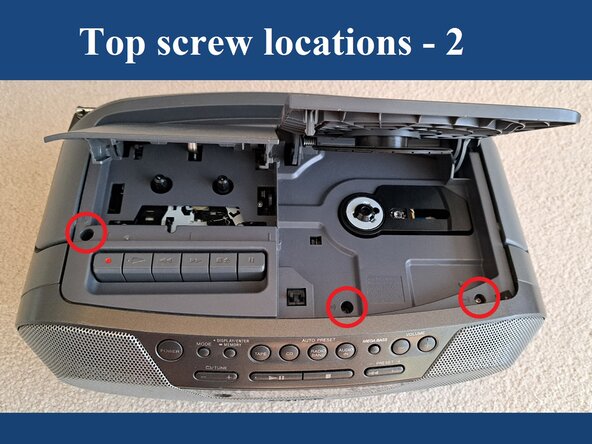 Sony CFD-S07CP: CD and Tape mechanisms, Top screws: crwdns2935265:02crwdnd2935265:02crwdnd2935265:02crwdne2935265:0