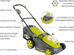 Sun Joe iON16LM 40V 16" Cordless Lawn Mower