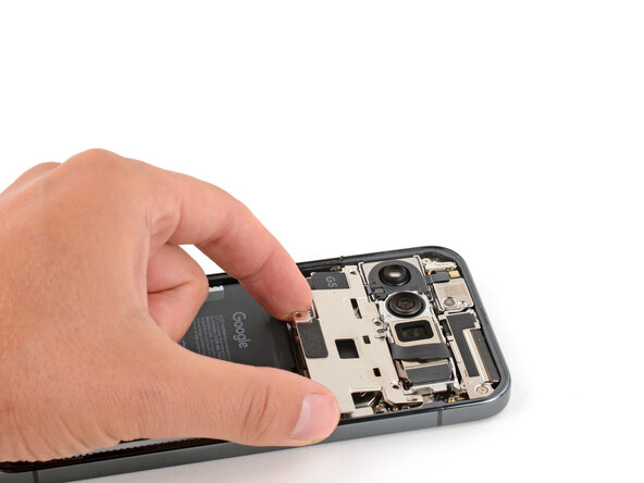 Google Pixel 10 Pro XL USB‑C Board Replacement, Place the motherboard cover: 34 단계, 이미지 2개 중 2개