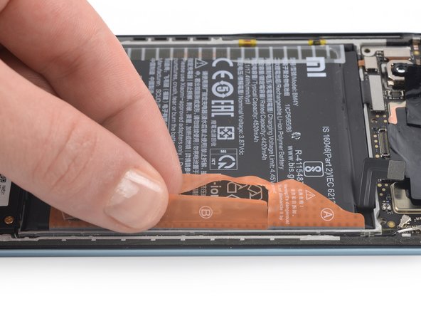 Poco F3 Battery Replacement, Peel off the stickers: crwdns2935265:015crwdnd2935265:02crwdnd2935265:02crwdne2935265:0