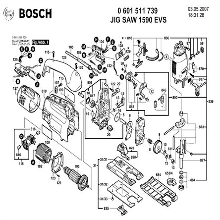 Schematisch diagram voor Jig Saw