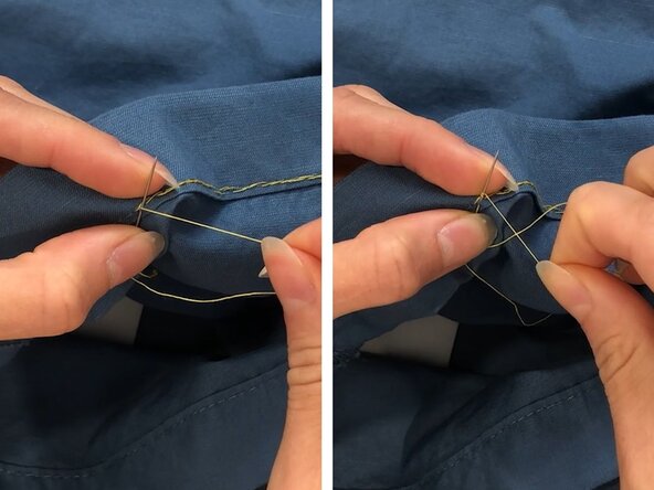 Backstitch on a Loose Hem, Tie off the thread: crwdns2935265:07crwdnd2935265:02crwdnd2935265:03crwdne2935265:0