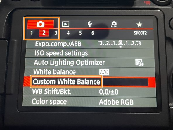 Basic - How to setup a photo studio to take better photos, Custom WB - Canon/Optional: step 6, image 2 of 3