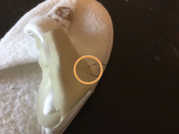 How to Fix a Torn Slipper, Sewing the cloth to the shoe: step 4, image 3 of 3