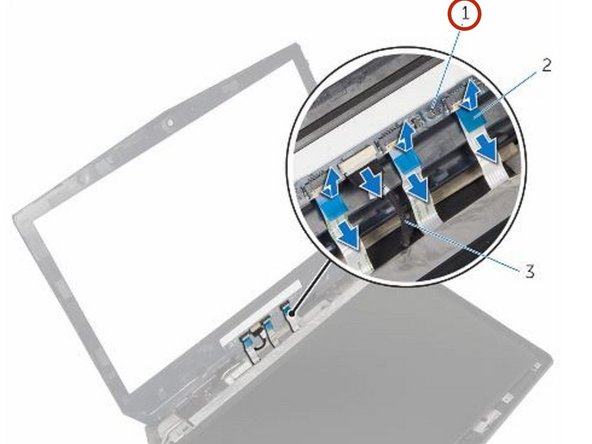 Dell Alienware 13 R2 Display Panel Replacement, Disconnect the Logo-Board Cable: crwdns2935265:067crwdnd2935265:02crwdnd2935265:02crwdne2935265:0