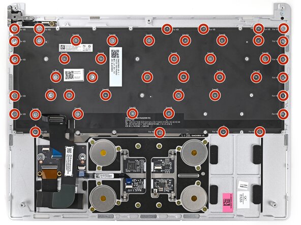 Framework Laptop 13 Pro Bottom Cover Upgrade Kit, Install the Keyboard screws: step 61, image 1 of 2