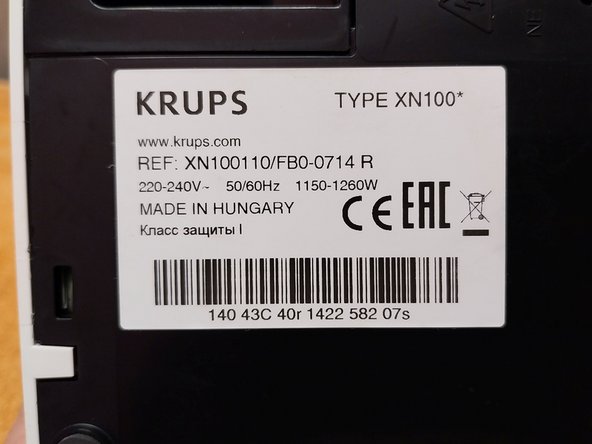Disassembly of the Nespresso KRUPS XN 100110 Coffee Maker