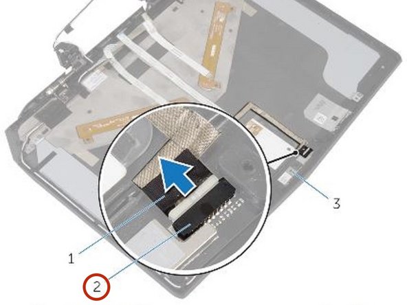 Dell Alienware 13 Display Back-Cover Replacement, Disconnecting the Camera Cable: crwdns2935265:087crwdnd2935265:02crwdnd2935265:02crwdne2935265:0