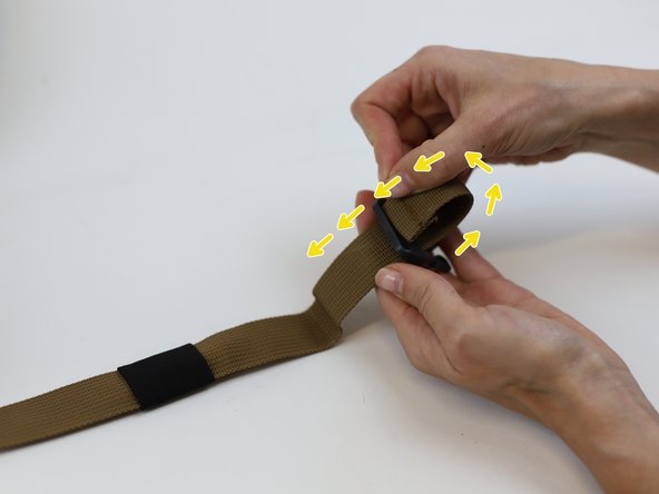 How to Replace a Backpack Buckle (without sewing), Insert the new buckle: crwdns2935265:03crwdnd2935265:02crwdnd2935265:03crwdne2935265:0