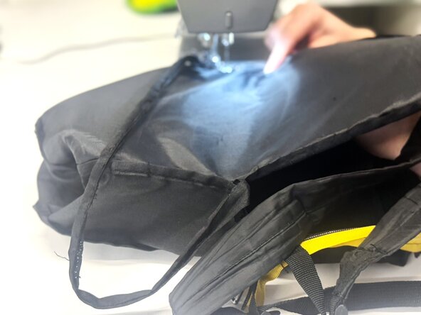 How to Replace the Zipper in a Backpack, Continue stitching: step 6, image 2 of 3