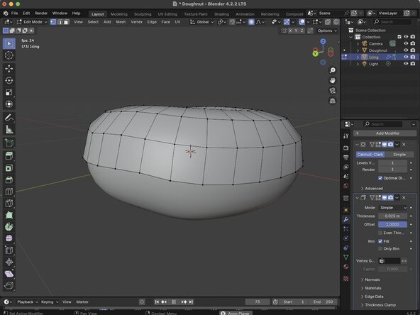 Basic Modeling, Hiding a Modifier in Edit Mode: crwdns2935265:011crwdnd2935265:02crwdnd2935265:02crwdne2935265:0