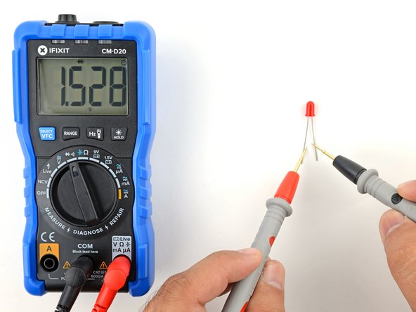 How to Make Advanced Measurements With a Multimeter, How to test diodes and LEDs: crwdns2935265:012crwdnd2935265:03crwdnd2935265:03crwdne2935265:0