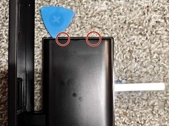 June Oven Overheating Screen Fix, Pry open the plastic screen covering.: step 9, image 1 of 2
