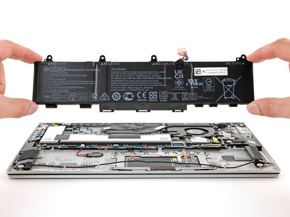 HP EliteBook 840 Aero G8 RTC Battery Replacement, Remove the battery: crwdns2935265:09crwdnd2935265:03crwdnd2935265:03crwdne2935265:0