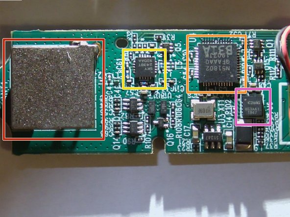 Logitech Spotlight Teardown, Close-Up of the Back of the PCB: crwdns2935265:07crwdnd2935265:02crwdnd2935265:03crwdne2935265:0