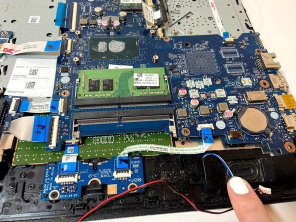 HP 15-ay114cy Motherboard Replacement, Remove the Speaker Wire Connection: crwdns2935265:011crwdnd2935265:03crwdnd2935265:03crwdne2935265:0