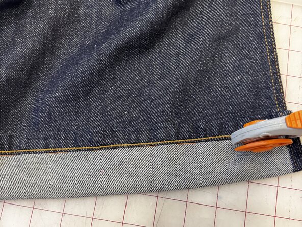 How to Shorten a Denim Skirt While Maintaining the Original Hem: step 6, image 1 of 3