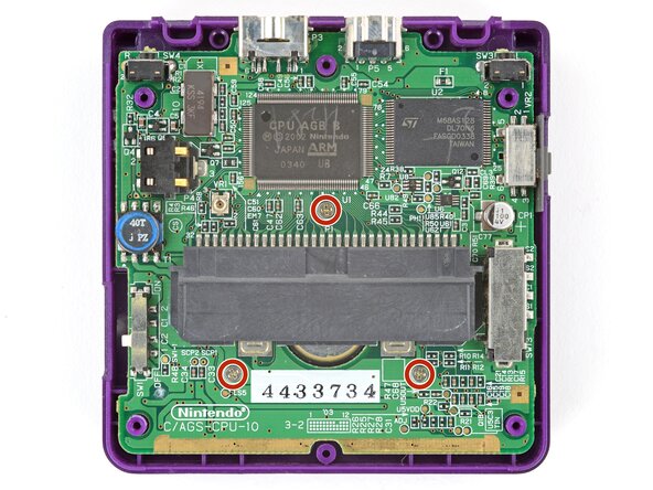 How to Reshell Your Game Boy Advance SP, Install the motherboard screws: crwdns2935265:059crwdnd2935265:01crwdnd2935265:02crwdne2935265:0