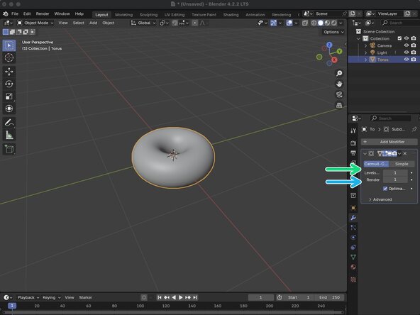 Basic Modeling, Subdividing your Surface: crwdns2935265:04crwdnd2935265:03crwdnd2935265:03crwdne2935265:0