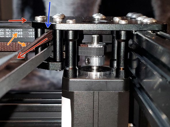 6. X Carriage and Belts, Belt Routing: crwdns2935265:09crwdnd2935265:03crwdnd2935265:03crwdne2935265:0