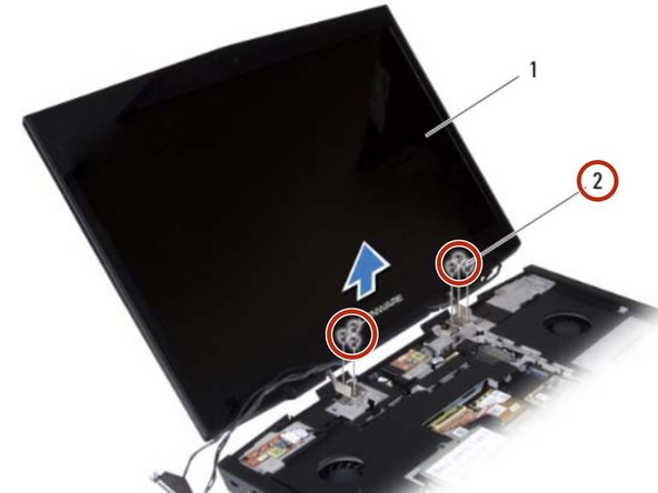 Dell Alienware M17x R3 Display Assembly Replacement, Securing the Display Assembly: step 7, image 2 of 2