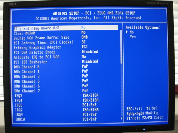 ZPrinter 650 Mainboard Replacement, Configure BIOS Settings, Part 2: crwdns2935265:011crwdnd2935265:02crwdnd2935265:03crwdne2935265:0