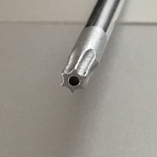 Torx screw with hole store in middle