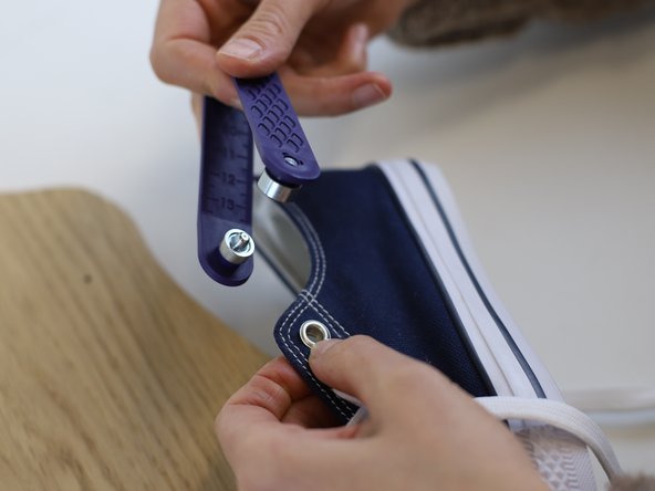 How to Replace a Shoe Eyelet, Install the New Eyelet: crwdns2935265:03crwdnd2935265:02crwdnd2935265:03crwdne2935265:0